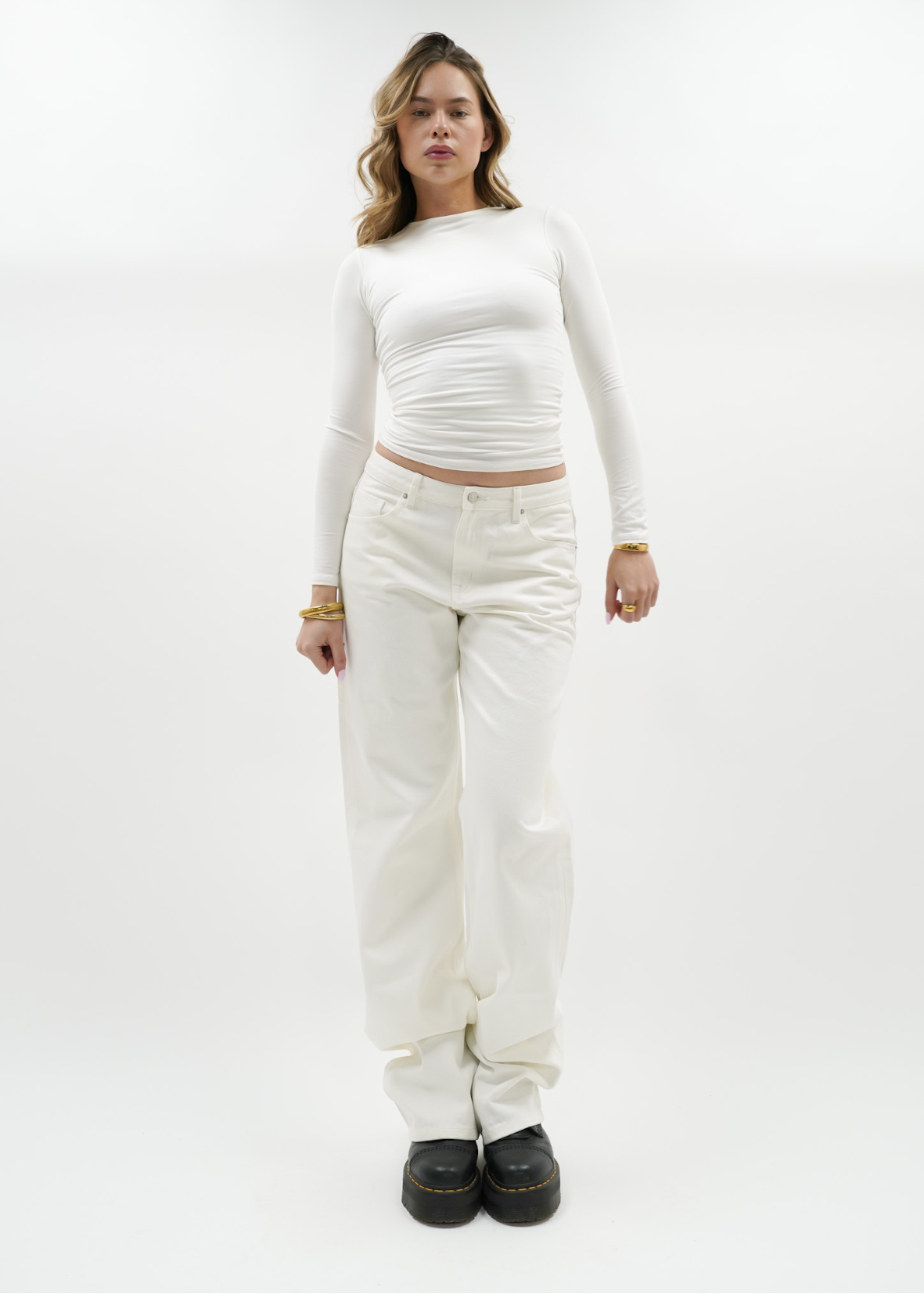 Low waist jeans off-white (tall)