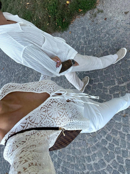 Angelina lace blouse - White