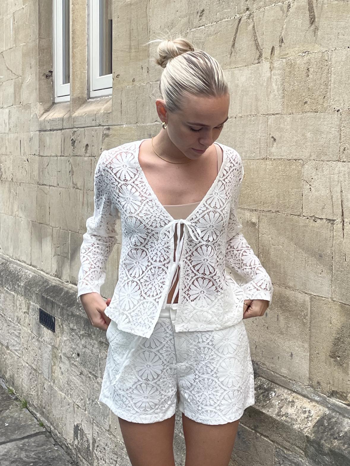 Angelina lace blouse - White