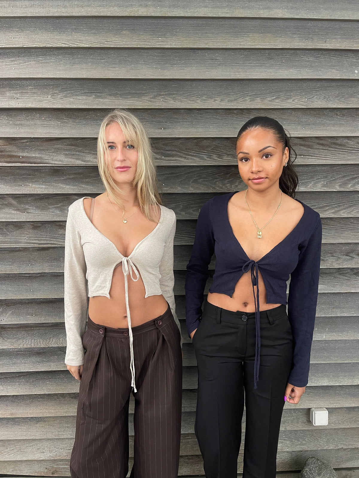 Simona 2 ways tie blouse - Beige