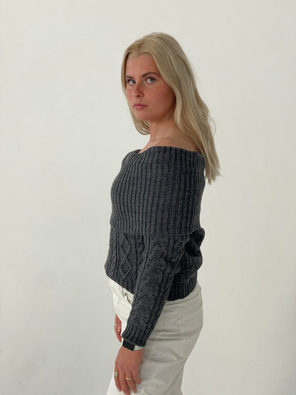Theresa off-shoulder knit - Grey