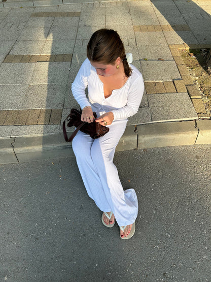 Kaya pointelle blouse - White