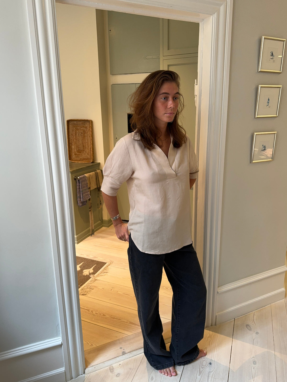 Ria linen blouse - Beige