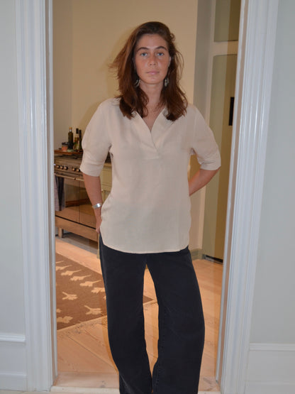Ria linen blouse - Beige