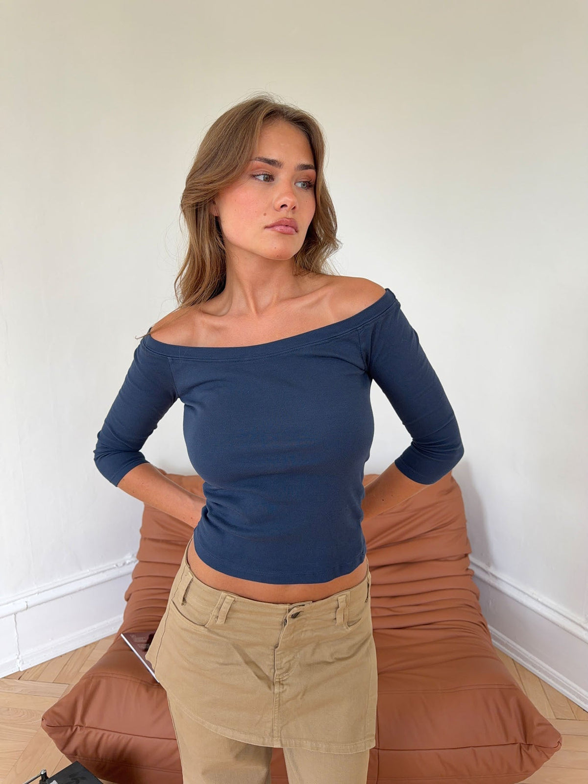 Sisivilia blouse with three quarter length sleeves - Navy