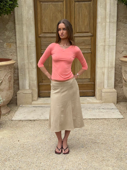 Tessy blouse with 3/4 sleeves - Coral