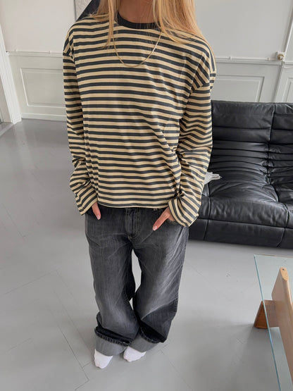 Lura striped blouse - Yellow/grey