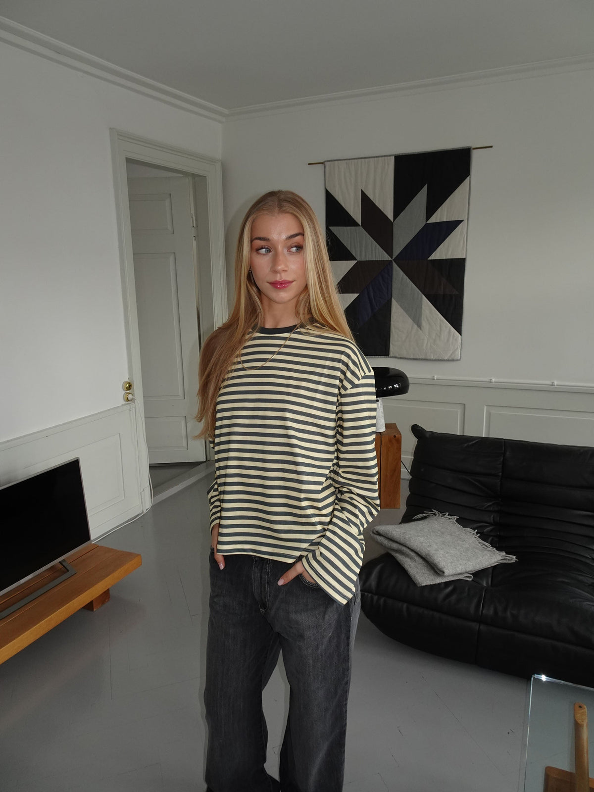 Lura striped blouse - Yellow/grey