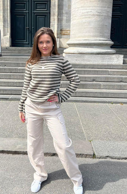 Leona knit - grey and beige