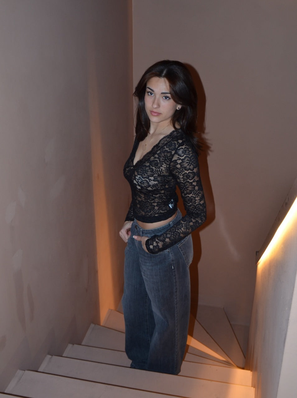 Viktoria lace blouse - Black