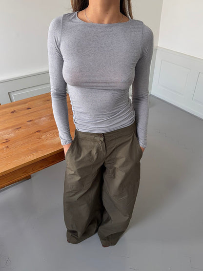 Kaia long-sleeved cashmere blouse - Grey