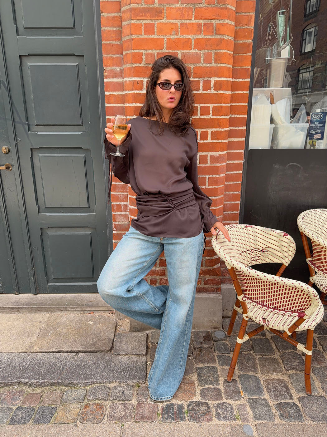 Dalya mesh blouse - Brown